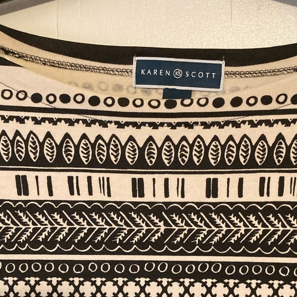 Karen Scott Black & Cream Printed Tunic - Picture 3 of 6